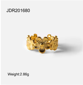 Twisted 18K Gold Plated Adjustable Ring