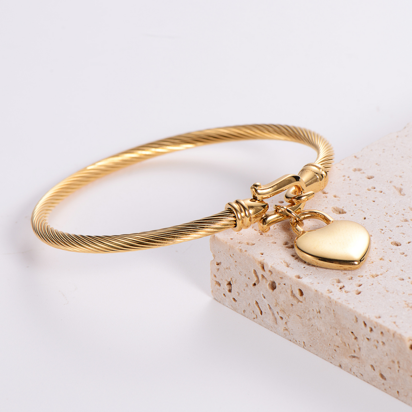 18K Gold Plated Stainless Steel Heart Bracelet