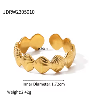Twisted 18K Gold Plated Adjustable Ring