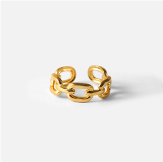 Twisted 18K Gold Plated Adjustable Ring