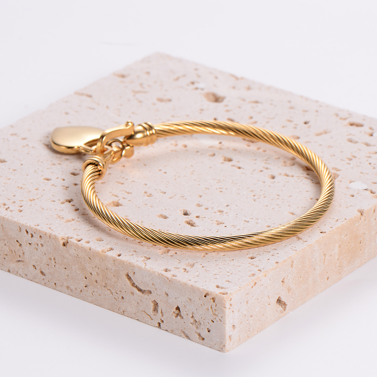 18K Gold Plated Stainless Steel Heart Bracelet